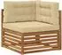 vidaXL Outdoor-Sofagarnitur 4-tlg. mit Kissen, natur/beige (3373378)