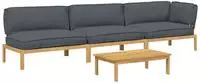 vidaXL Sofa Set 4 stk. Anthrazit Massivholz Akazie