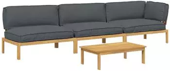 vidaXL Garten-Lounge-Set 4-tlg. anthrazit Akazienholz (3418314)