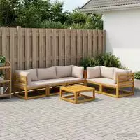vidaXL Sofa-Set 6 stk. Natur Massivholz Akazie