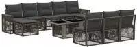 vidaXL Gartensofa-set 11 stk. Grau und Dunkelgrau Poly-Rattan