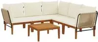 vidaXL 6 stk. Massives Akazienholz & Seil Natur