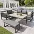 OKWISH Gartenlounge-Set PE-Rattan grau mit Kissen, 5-teilig