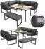 OKWISH Gartenlounge-Set PE-Rattan grau mit Kissen, 5-teilig