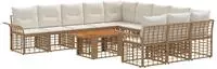vidaXL Gartensofa-set 12 stk. Nat&uuml;rlich und Cremwei&szlig; Poly-Rattan