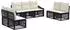 vidaXL Gartenlounge-Set 7-tlg. schwarz Poly-Rattan (3435973)