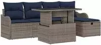 vidaXL Gartensofa-set 6 stk. Grau Poly-Rattan