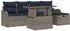 vidaXL Gartenlounge-Set 6-tlg. grau Poly-Rattan (3359712)