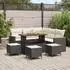 vidaXL Garten-Sofaset 9-tlg. schwarz Polyrattan (3363050)