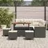 vidaXL Garten-Sofaset 9-tlg. schwarz Polyrattan (3363050)