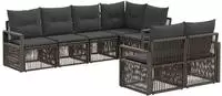 vidaXL Gartensofa-set 7 stk. 7-Sitzanzahl Grau Poly-Rattan
