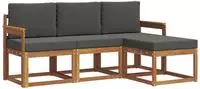 vidaXL Outdoor-Sofagarnitur 4 stk. Natur und Anthrazit