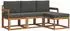 vidaXL Outdoor-Sofagarnitur mit Kissen, 4-tlg., natur/anthrazit (3366210)