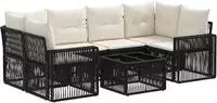 vidaXL Gartensofa-set 7 stk. Schwarz Poly-Rattan