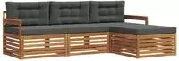 vidaXL Outdoor-Sofagarnitur 4 stk. Natur und Anthrazit