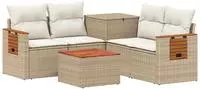 vidaXL Sofa Set 6 stk. Beige und Cremewei&szlig; 55 x 55 x 37 cm