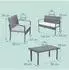 Relaxdays Gartenlounge-Set 4-teilig, Polyrattan, grau-creme