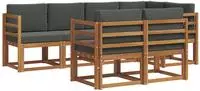 vidaXL Outdoor-Sofagarnitur 7 stk. Natur und Anthrazit