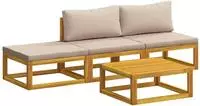 vidaXL Sofa-Set 4 stk. Natur Massivholz Akazie