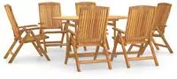 vidaXL 7-tlg. Garten-Essgruppe Massivholz Teak
