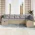 vidaXL Gartensofa-Set mit Kissen und Stauraum, 8-tlg., beige Poly-Rattan (3360461)