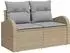 vidaXL Gartensofa-Set mit Kissen und Stauraum, 8-tlg., beige Poly-Rattan (3360461)