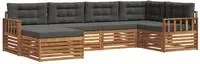 vidaXL Outdoor-Sofagarnitur 6 stk. Natur und Anthrazit