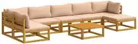 vidaXL Sofa-Set 8 stk. Natur Massivholz Akazie