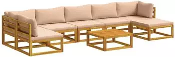 vidaXL Gartenlounge-Set 8-tlg. Akazienholz massiv, natur