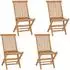 vidaXL Klappbares Garten-Bistro-Set 5-teilig, Teakholz, natur