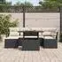 vidaXL Garten-Essgruppe 7-tlg. Polyrattan, schwarz/creme (3349732)