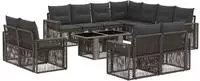 vidaXL Gartensofa-set 12 stk. Grau und Dunkelgrau Poly-Rattan