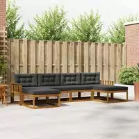 vidaXL Outdoor-Sofagarnitur 6 stk. Natur und Anthrazit
