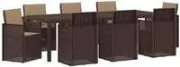 vidaXL Garten Essgruppe 9 stk. Braun und Taupe PP