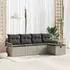 vidaXL Gartensofa-Set 5-teilig, hellgrau, Poly-Rattan (3358861)