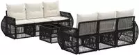 vidaXL Gartensofa-set 7 stk. Schwarz Poly-Rattan