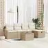 vidaXL Sofa-Set mit Kissen, 5-tlg., Poly-Rattan (3360602)