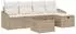 vidaXL Sofa-Set mit Kissen, 5-tlg., Poly-Rattan (3360602)