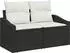 vidaXL Garten-Sofa-Set mit Kissen, 6-tlg., schwarz, Poly-Rattan (3347831)