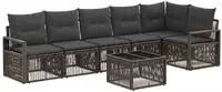 vidaXL Gartensofa-set 7 stk. Grau Poly-Rattan