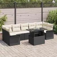 vidaXL Gartensofa-set 8 stk. Schwarz Poly-Rattan