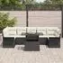 vidaXL Garten-Sofa-Set mit Kissen, 8-tlg., schwarz, Polyrattan (3348233)