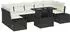 vidaXL Garten-Sofagarnitur 8-tlg. schwarz/creme Poly-Rattan (3349133)