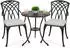 Avestar Bistro-Set 3-teilig Gussaluminium mit grauen Kissen (SCD004WKL-02GR)