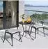 Avestar Bistro-Set 3-teilig Gussaluminium mit grauen Kissen (SCD004WKL-02GR)