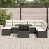 vidaXL Garten-Sofa-Set mit Kissen, 9-teilig, schwarz/creme, Poly Rattan (3348873)
