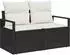 vidaXL Garten-Sofa-Set mit Kissen, 9-teilig, schwarz/creme, Poly Rattan (3348873)