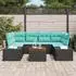 vidaXL Gartensofa-Set 7-tlg. schwarz Poly-Rattan (3347914)