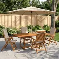 vidaXL 5-teiliges Garten-Esszimmer-Set Natur Massivholz Akazie
