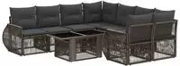 vidaXL Gartensofa-set 9 stk. Grau und Dunkelgrau Poly-Rattan